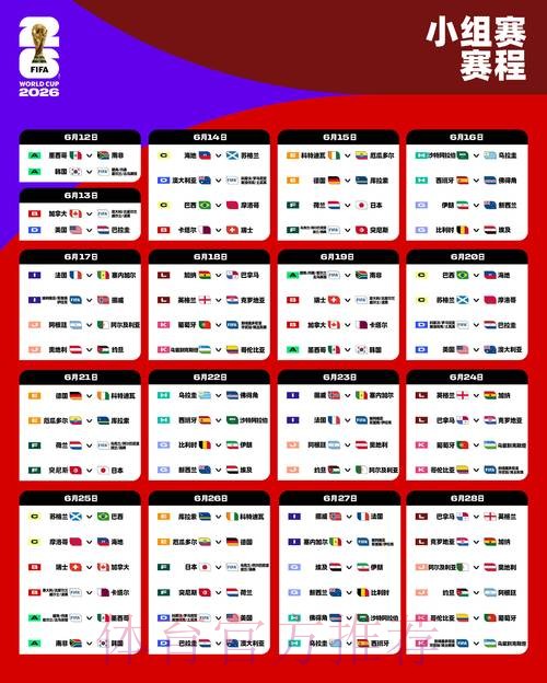 2026世界杯每日赛程怎么查