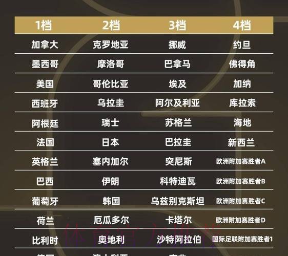 2026世界杯排名最新